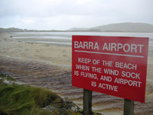 Barra airport panneau d'interdiction
