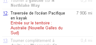 Traversée en Kayak : Google Maps