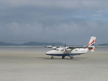 Barra airport atterrissage à marée basse