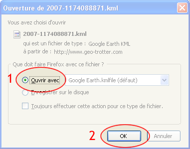 Ouvrir le fichier .kml